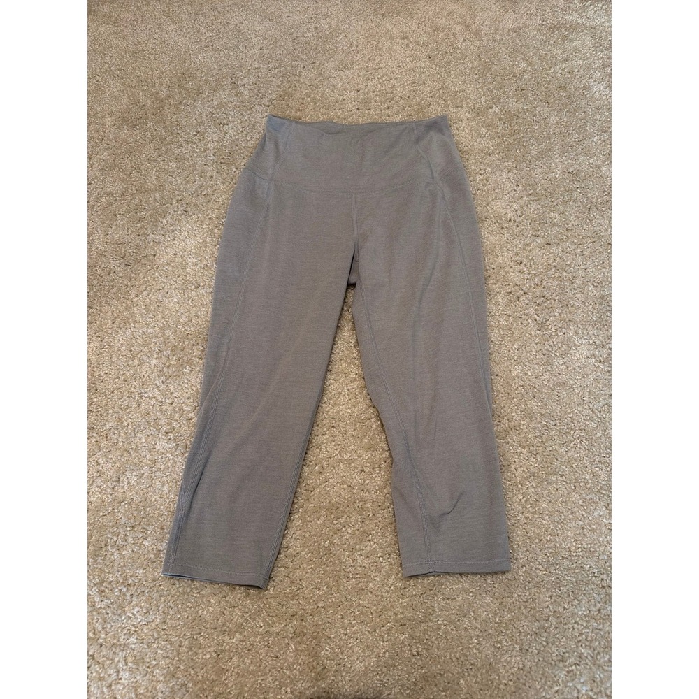 Old Navy Womens Medium Grey Athletic Cropped Leggings High Rise Yoga Pants